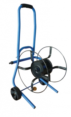 Dévidoir sur roues pliable - capacité :  tuyau 60 m ø 25 mm - structure tube acier - roues monobloc pvc. disponible abidjan cote d'ivoire.