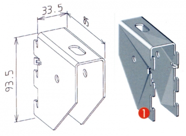 Demi tête de pendard c40 pluriel dim 93,5x33,5x85 mm 0,255 kg/u - finition z275. disponible abidjan cote d'ivoire.