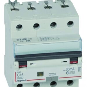 Disjoncteur différentiel monobloc dx³6000 10ka arrivée haute et départ bas à vis 4p 400v~ - 16a - typeac 30ma. disponible abidjan cote d'ivoire.