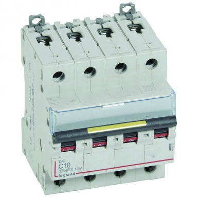 Disjoncteur dx³10000 16ka arrivée haute et départ bas à vis 4p - 400v~ - 40a - courbe c - 4 modules. disponible abidjan cote d'ivoire.
