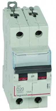 Disjoncteur dx³6000 10ka arrivée haute et départ bas à vis 2p 230v~ à 400v~ - 32a - courbe d - 2 modules. disponible abidjan cote d'ivoire.