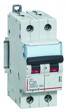 Disjoncteur dx³6000 10ka arrivée haute et départ bas à vis 2p 230v~ à 400v~ - 63a - courbe c - 2 modules. disponible abidjan cote d'ivoire.