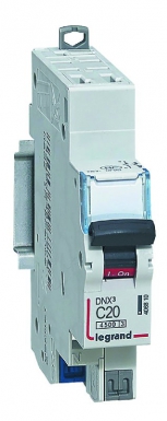 Disjoncteur phase+neutre dnx³4500 6ka arrivée et sortie borne automatique - 1p+n 230v~ 20a courbe d - 1 module. disponible abidjan cote d'ivoire.