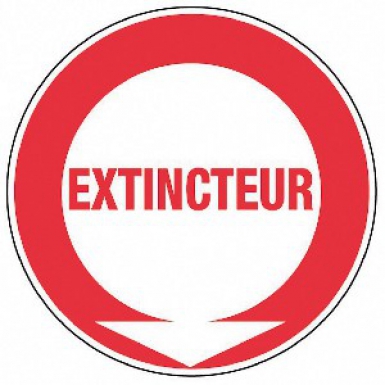 Disque "extincteur" lettres rouges fond blanc, ø 300 mm. disponible abidjan cote d'ivoire.