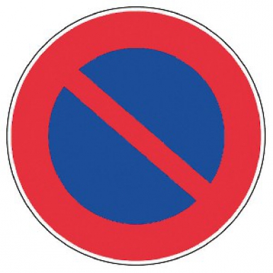 Disque "interdiction de stationner" bleu et rouge, ø 300 mm - pvc rigide. disponible abidjan cote d'ivoire.