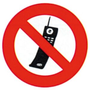 Disque "interdit aux portables" dessin noir fond blanc/rouge, ø 300 mm. disponible abidjan cote d'ivoire.