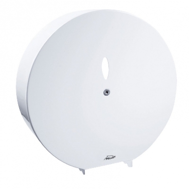 Distributeur papier toilette géant ø 300 mm avec clé allen - acier epoxy blanc. disponible abidjan cote d'ivoire.