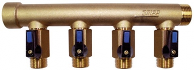 Distributeur type fc mf 20x27 4 départs - vannes sortie m1/2" avec insert réversible chaud/froid. disponible abidjan cote d'ivoire.