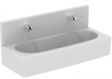 Dosseret pré-percé 2 trous pour lavabo collectif contour 21 100 x 40 cm. disponible abidjan cote d'ivoire.