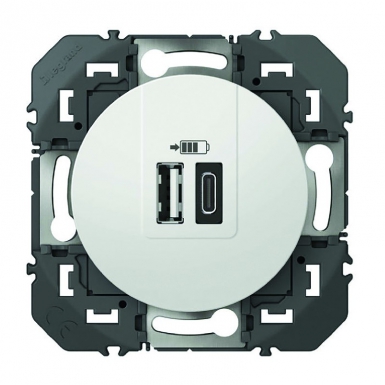 Double chargeur usb 1 type a + 1 type c dooxie 3a finition blanc. disponible abidjan cote d'ivoire.