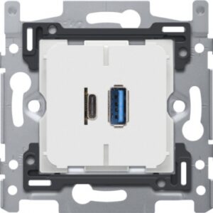 Double chargeur usb-a et usb-c intelligent, socle 60x71, fixation par vis. disponible abidjan cote d'ivoire.