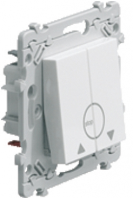 Double poussoir volet roulant 10a 250 v connexion sanvis - coloris blanc pure. disponible abidjan cote d'ivoire.