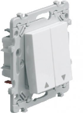 Double va-et-vient volet roulant 10a 250 v connexion sanvis - coloris blanc pure. disponible abidjan cote d'ivoire.