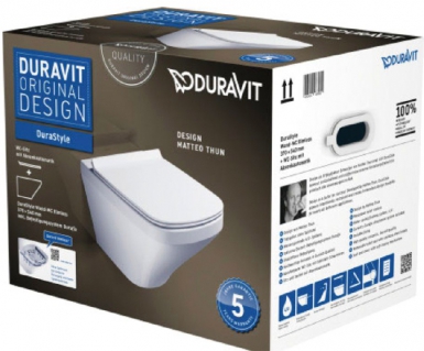 Durastyle pack wc suspendu duravit rimless : cuvette + abattant ralentisseur. disponible abidjan cote d'ivoire.