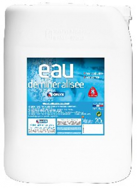 Eau déminéralisée pour fer à vapeur, batterie auto, lave glace - bidon 20 l. disponible abidjan cote d'ivoire.
