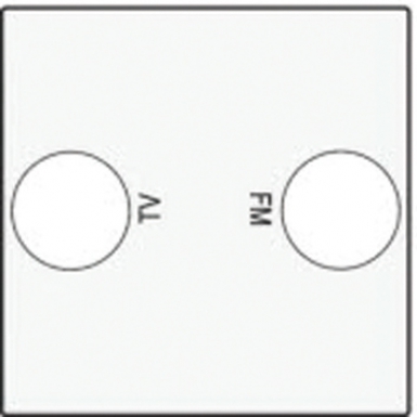 Enjoliveur pour 2 prises coaxiales tv + fm finition blanc. disponible abidjan cote d'ivoire.