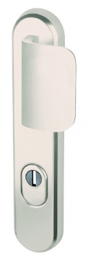 Ensemble de porte blindé " normbau seku 2 " aileron / béquille, finition inox poli. disponible abidjan cote d'ivoire.