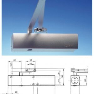 Ferme-porte à crémaillère ts 4000 sans bras porte ghe ou dte 1280 maxi argent. disponible abidjan cote d'ivoire.
