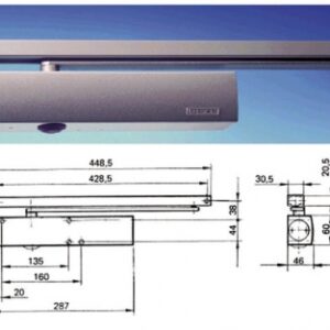 Ferme-porte à crémaillère ts 5000 sans bras porte ghe ou dte 1400 maxi blanc. disponible abidjan cote d'ivoire.
