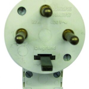 Fiche 3p+t 32a plastique pour câble ø 6 à 20 mm à sortie latérale col. disponible abidjan cote d'ivoire.