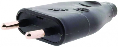 Fiche standard mâle 6a - 2 pôles - noir. disponible abidjan cote d'ivoire.