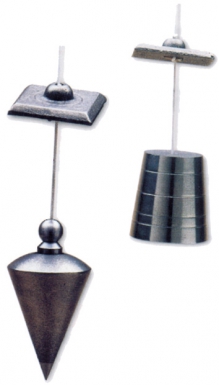 Fil à plomb tronc de cône fonte usinée avec plaque guide, diamètre 50 mm, poids 600 g. disponible abidjan cote d'ivoire.