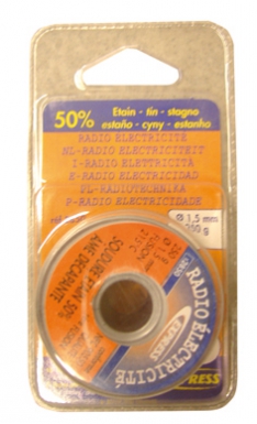 Fil soudure d'étain cuivre 3% décapante - ø 2 mm - bobine 250 g. disponible abidjan cote d'ivoire.