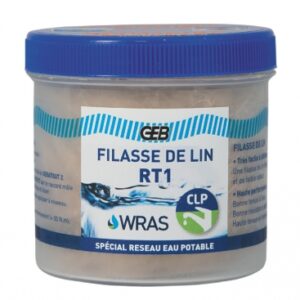 Filasse de lin peignée rt1 - s’utilise en complément du gebatout 2 pour l’étanchéité des raccords filetés métalliques à l’eau chaude et froide sanitaire - bobineau 80 g. disponible abidjan cote d'ivoire.