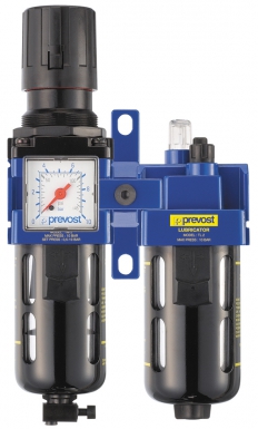 Filtre régulateur lubrificateur 2 blocs avec manomètre et fixation sous coque - taraudé g 3/8 - débit 1250 l/min - mano. disponible abidjan cote d'ivoire.