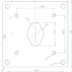 Gabarit de scellement - dimensions 350x350x3 mm. disponible abidjan cote d'ivoire.