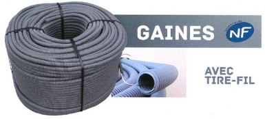 Gaine cintrable annelée équipée d'un tire-fil icta ø 25 mm - couronne de 10 m. disponible abidjan cote d'ivoire.