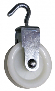 Galet nylon à crochet zingué ø 40 mm gorge ronde 7,5 mm moyeu ø 5,5 larg. disponible abidjan cote d'ivoire.