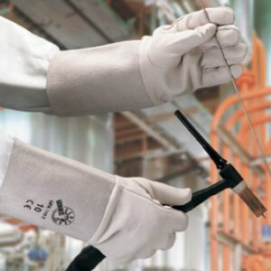 Gants de soudeur "2524" main en cuir pleine fleur de bovin, dos et crispin en cuir - croûte de bovin, crispin croûte de 150mm - taille 10. disponible abidjan cote d'ivoire.