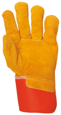 Gants hiver cuir "330" croûte de vachette, dos toile forte rouge, intérieur molletonné polaire, manchette toile forte rouge - taille 10. disponible abidjan cote d'ivoire.
