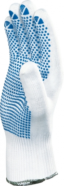 Gants "pm160" tricot 5 doigts sans couture 100% polyamide, 2 fils - poignet bord côte - élastique de 6 cm - jauge 13 - picots en pvc sur paume et doigts - taille 9. disponible abidjan cote d'ivoire.