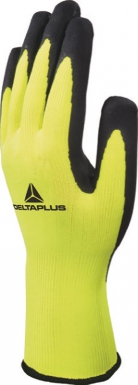 Gants vv733 tricotés sans couture térylène fluo - enduction mousse de latex sur paume et bouts des doigts - jauge 13 - jaune fluo - taille 10. disponible abidjan cote d'ivoire.