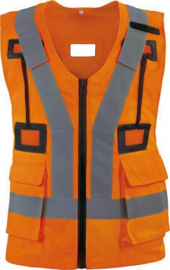 Gilet de signalisation - sergé 80% polyester 20% coton - orange fluo - taille unique - classe 1. disponible abidjan cote d'ivoire.