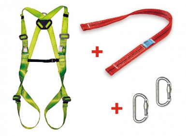 Harnais de sécurité ecosafex 7 complet - 2 points d’ancrage : anneau dorsal et sternal avec 2 boucles textiles - 1 élément fixe d’arrimage (0,8 m) + 2 mousquetons. disponible abidjan cote d'ivoire.