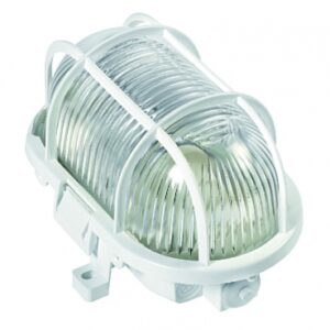 Hublot eco ovale e27 grille thermoplastique col blanc. disponible abidjan cote d'ivoire.