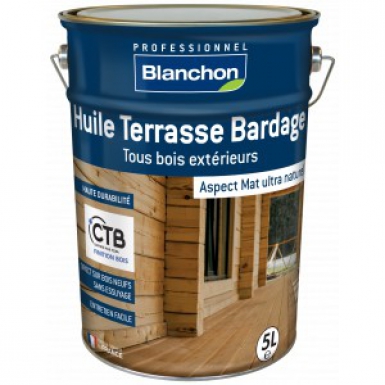 Huile terrasse bardage aspect mat ultra naturel - rendement indicatif : 10 m²/l/couche - bois naturel - cond. disponible abidjan cote d'ivoire.