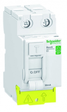 Interrupteur différentiel 25a xp resi9 - type ac - bipolaire - 30ma - 230v ca - peignable. disponible abidjan cote d'ivoire.