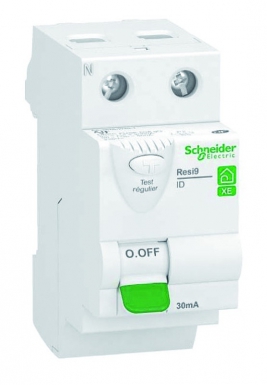 Interrupteur différentiel 40a xe resi9 - type a - bipolaire - 30ma - 230v ca - embrochable. disponible abidjan cote d'ivoire.