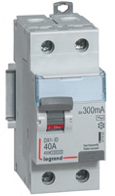 Interrupteur différentiel dx³-id arrivée haute et départ bas à vis - 2p 230v~ 63a typeac 300ma - 2 modules. disponible abidjan cote d'ivoire.