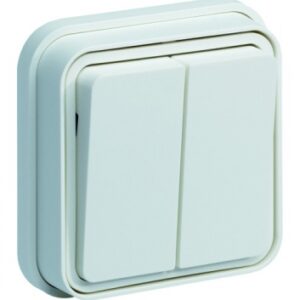 Interrupteur double va-et-vient 10ax 250 v coloris blanc. disponible abidjan cote d'ivoire.