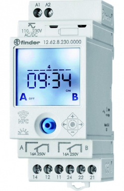 Interrupteur horaire digital hebdomadaire 2 inverseurs 16 a, 110…230 v ac/dc. disponible abidjan cote d'ivoire.