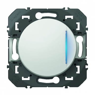 Interrupteur ou va-et-vient avec voyant lumineux dooxie 10ax 250v~ finition blanc. disponible abidjan cote d'ivoire.
