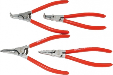 Jeu de 4 pinces circlips chromées - 1 pince pour circlips intérieur à becs droits, 1 pince pour circlips intérieur à becs coudés 90°, 1 pince pour circlips extérieur à becs droits, 1 pince pour ci. disponible abidjan cote d'ivoire.