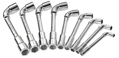 Jeu de 9 clés à pipe - de 8 à 19 mm - chromé - composition : 8-10-11-12-13-16-17-18-19 mm. disponible abidjan cote d'ivoire.