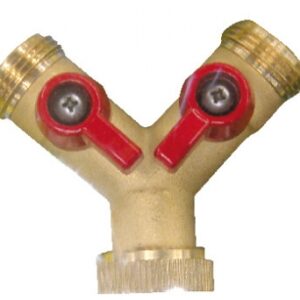 Jonction en y avec 2 robinets d'arrêt 1/4 de tour à bille écrou 20x27 sorties mâles 20x27. disponible abidjan cote d'ivoire.