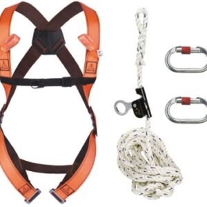 Kit antichute toiture : harnais 1 accrochage dorsal et sternal, 2 boucles de réglage, 2 plaques latérales de réglage, 1 sac de rangement - 20 m. disponible abidjan cote d'ivoire.